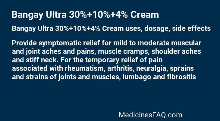 Bangay Ultra 30%+10%+4% Cream