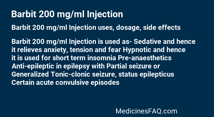 Barbit 200 mg/ml Injection