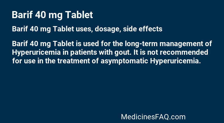 Barif 40 mg Tablet