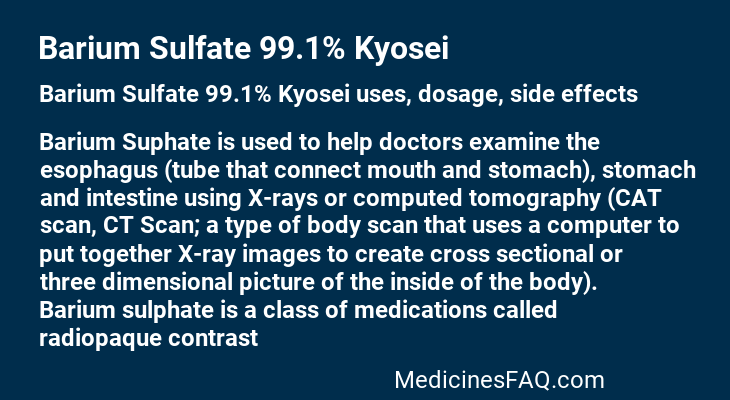 Barium Sulfate 99.1% Kyosei