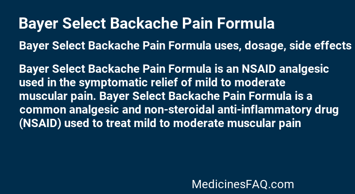 Bayer Select Backache Pain Formula