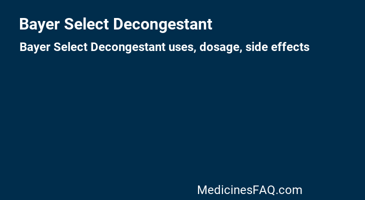 Bayer Select Decongestant
