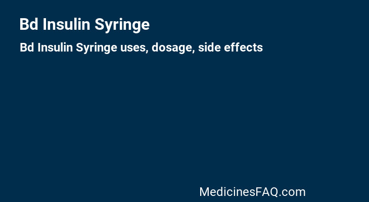 Bd Insulin Syringe