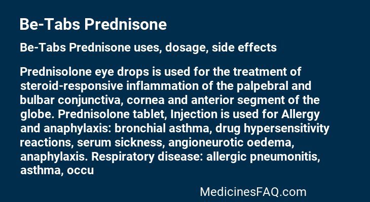 Be-Tabs Prednisone