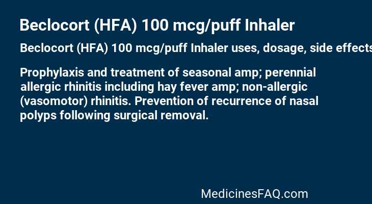 Beclocort (HFA) 100 mcg/puff Inhaler