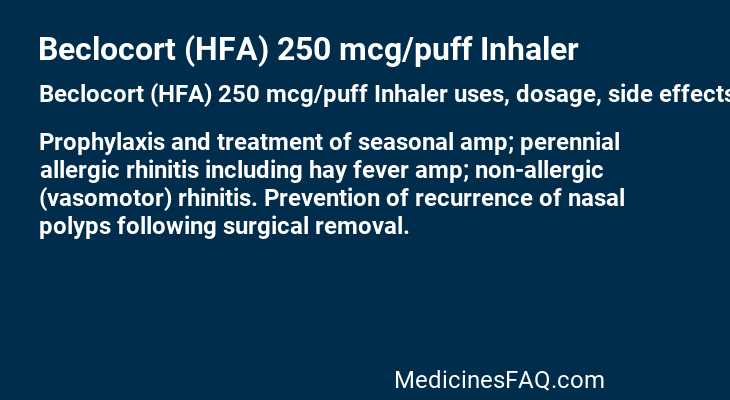 Beclocort (HFA) 250 mcg/puff Inhaler