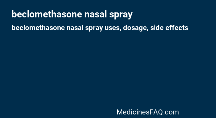 beclomethasone nasal spray