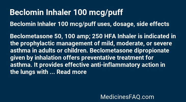 Beclomin Inhaler 100 mcg/puff