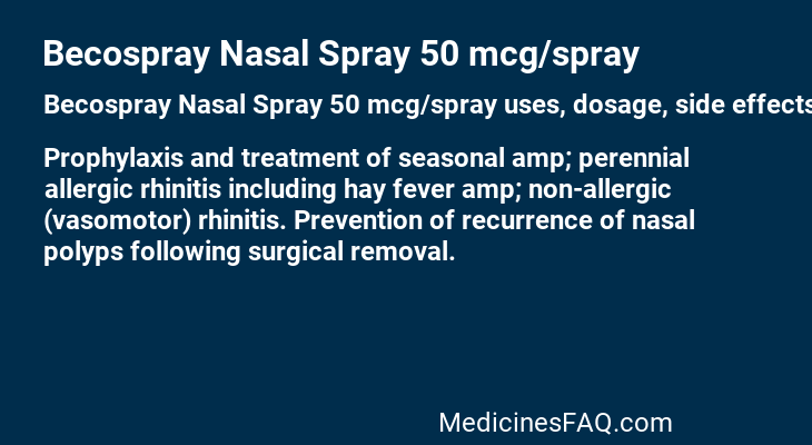 Becospray Nasal Spray 50 mcg/spray