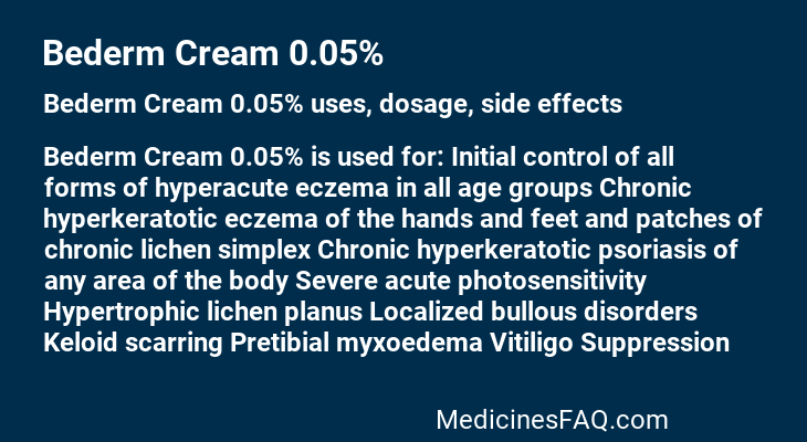Bederm Cream 0.05%