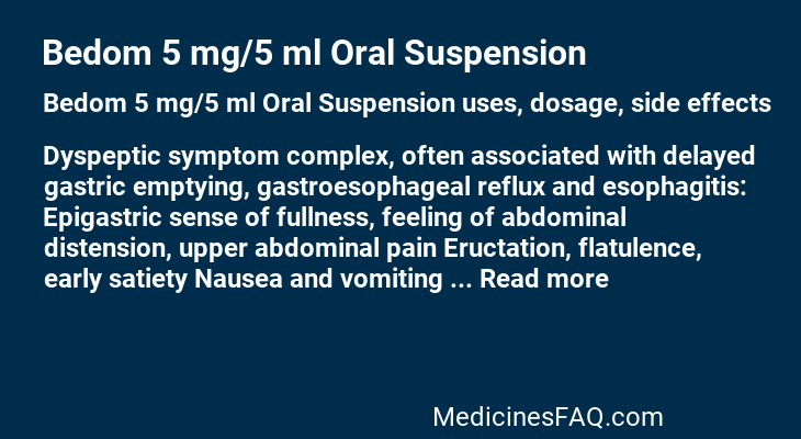 Bedom 5 mg/5 ml Oral Suspension