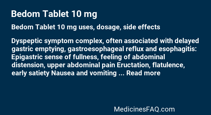 Bedom Tablet 10 mg