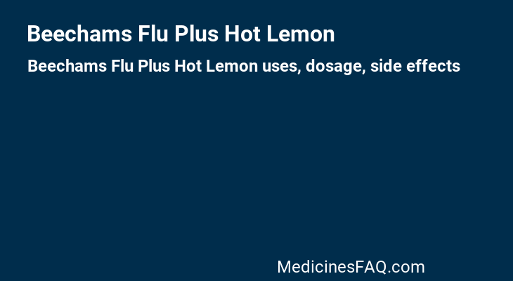 Beechams Flu Plus Hot Lemon