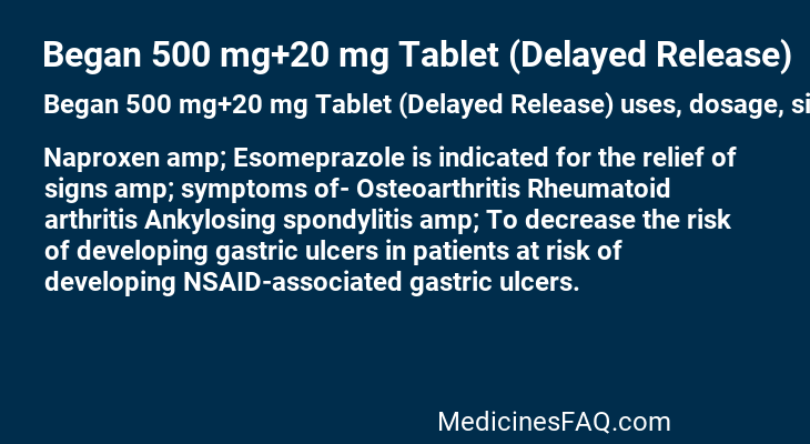 Began 500 mg+20 mg Tablet (Delayed Release)