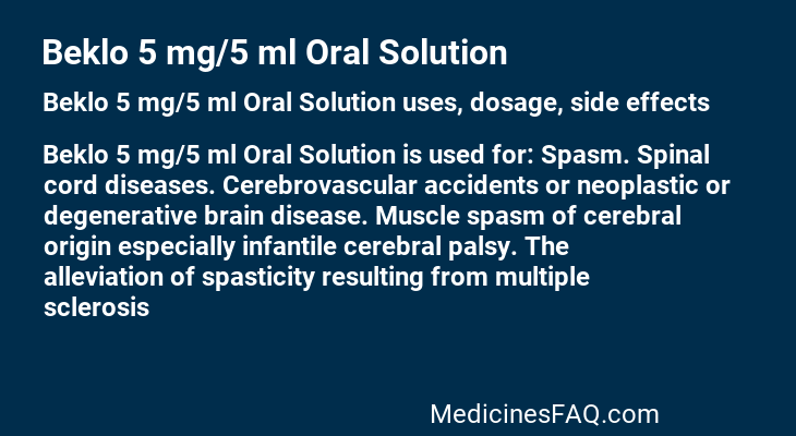 Beklo 5 mg/5 ml Oral Solution