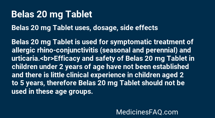 Belas 20 mg Tablet