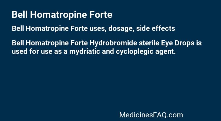 Bell Homatropine Forte