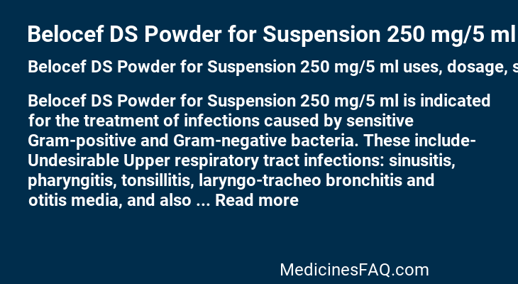 Belocef DS Powder for Suspension 250 mg/5 ml