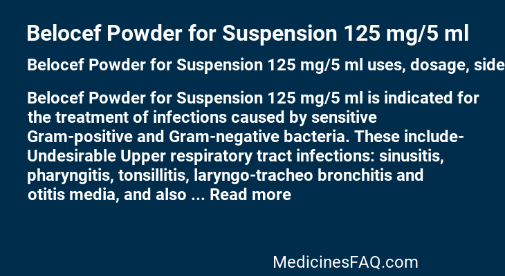Belocef Powder for Suspension 125 mg/5 ml