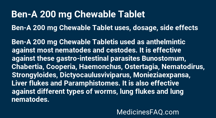 Ben-A 200 mg Chewable Tablet