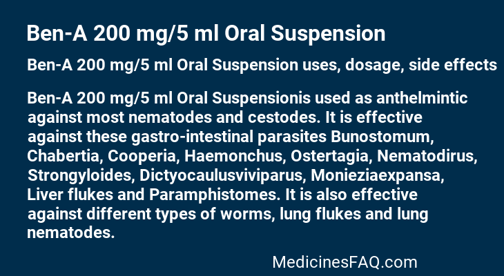 Ben-A 200 mg/5 ml Oral Suspension