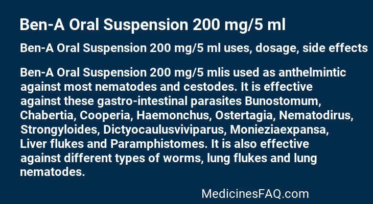 Ben-A Oral Suspension 200 mg/5 ml