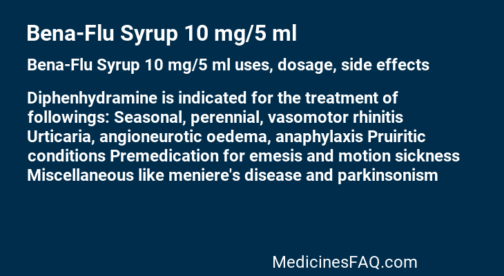 Bena-Flu Syrup 10 mg/5 ml