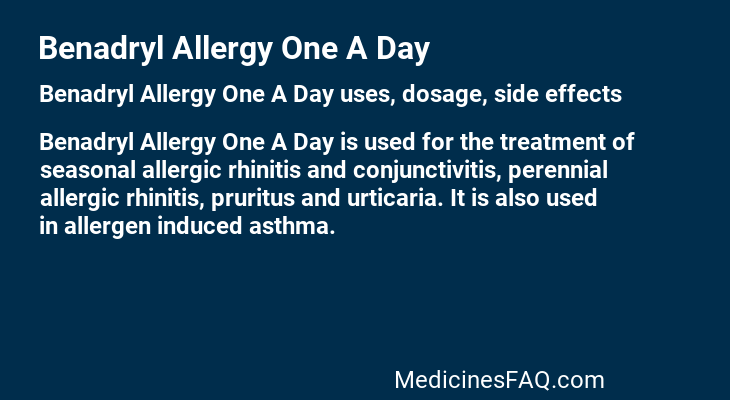 Benadryl Allergy One A Day
