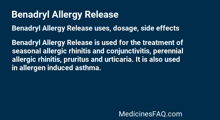 Benadryl Allergy Release