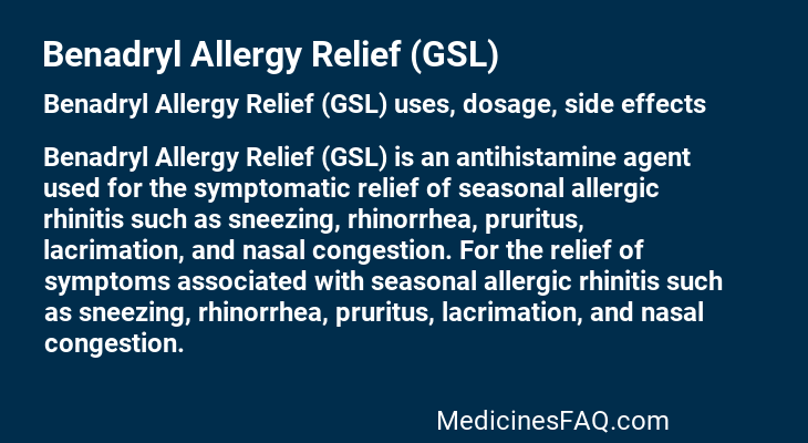 Benadryl Allergy Relief (GSL)