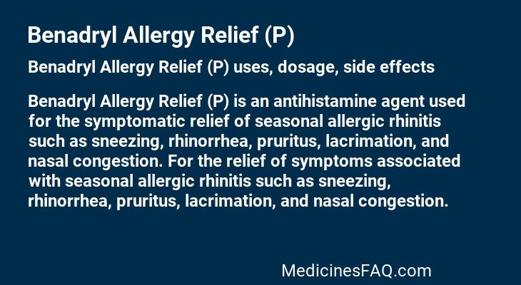 Benadryl Allergy Relief (P)