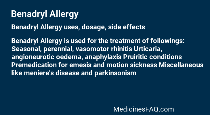 Benadryl Allergy