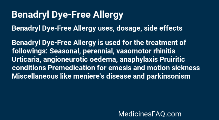 Benadryl Dye-Free Allergy