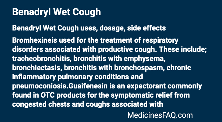 Benadryl Wet Cough