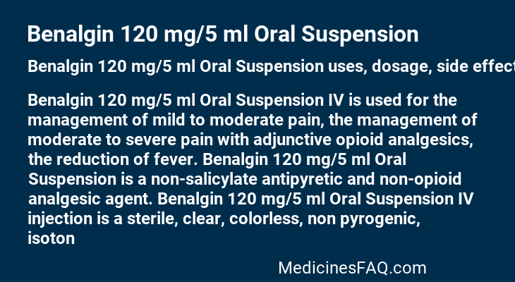 Benalgin 120 mg/5 ml Oral Suspension