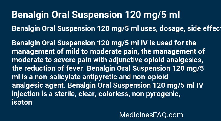 Benalgin Oral Suspension 120 mg/5 ml