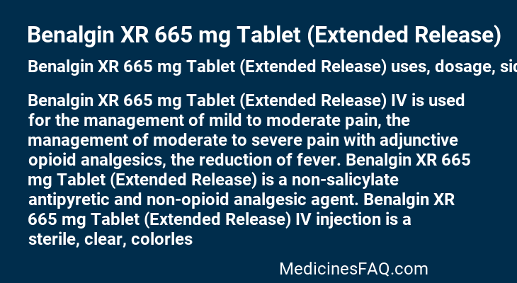 Benalgin XR 665 mg Tablet (Extended Release)