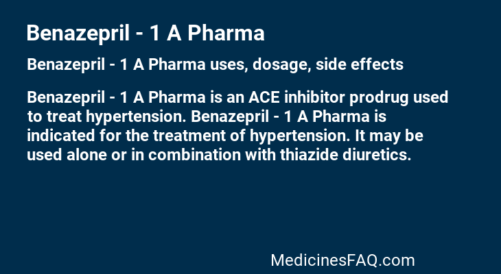 Benazepril - 1 A Pharma