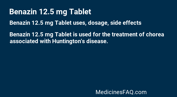 Benazin 12.5 mg Tablet