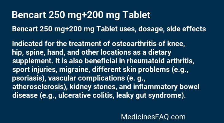 Bencart 250 mg+200 mg Tablet