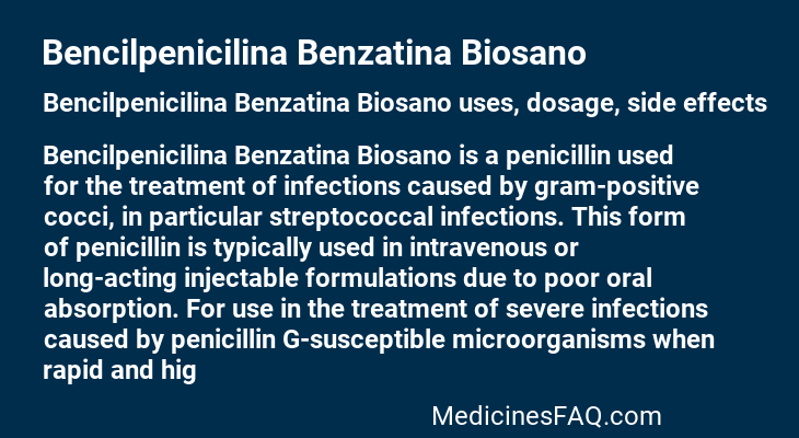 Bencilpenicilina Benzatina Biosano