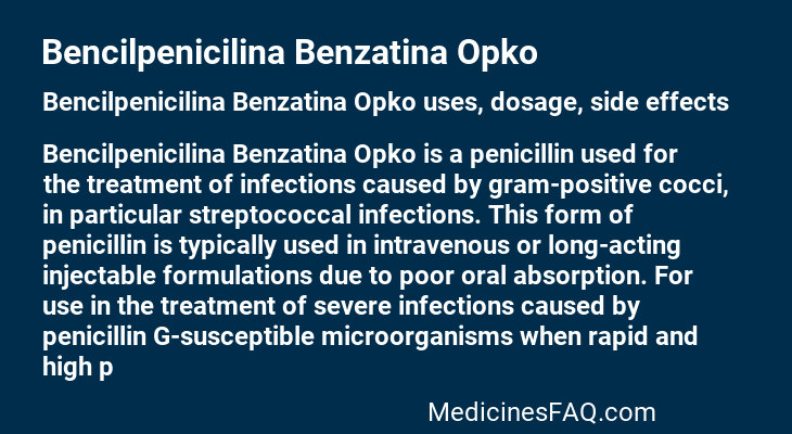 Bencilpenicilina Benzatina Opko