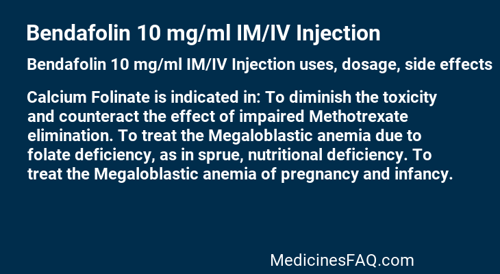 Bendafolin 10 mg/ml IM/IV Injection