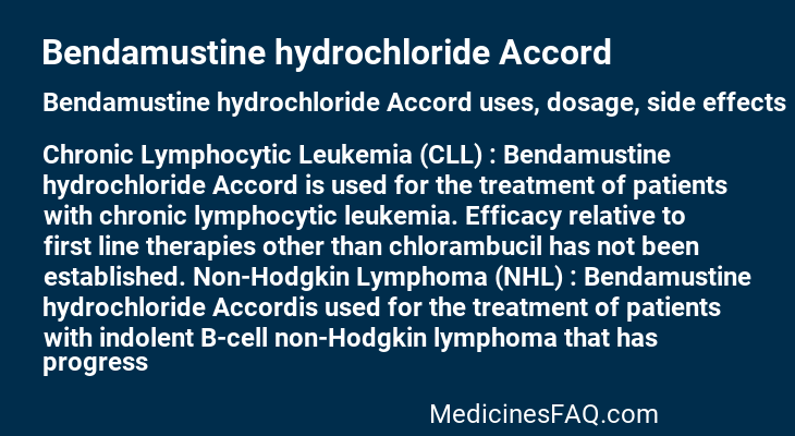 Bendamustine hydrochloride Accord