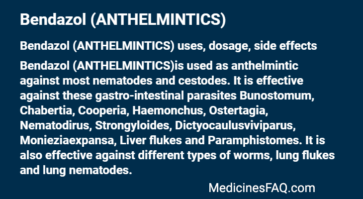 Bendazol (ANTHELMINTICS)