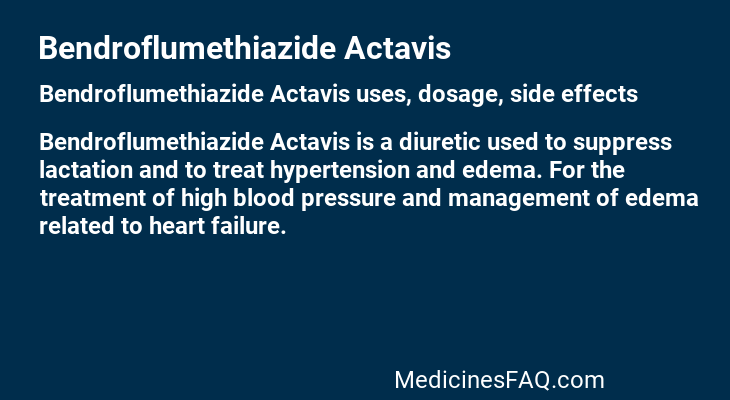 Bendroflumethiazide Actavis