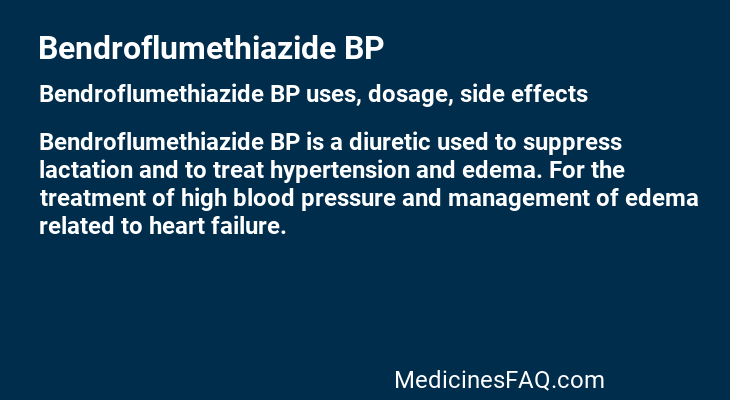 Bendroflumethiazide BP