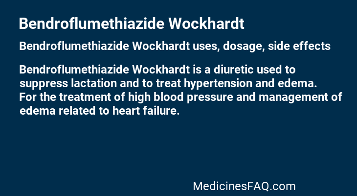 Bendroflumethiazide Wockhardt