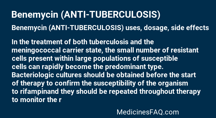 Benemycin (ANTI-TUBERCULOSIS)