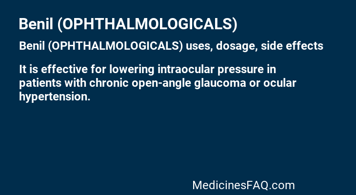 Benil (OPHTHALMOLOGICALS)